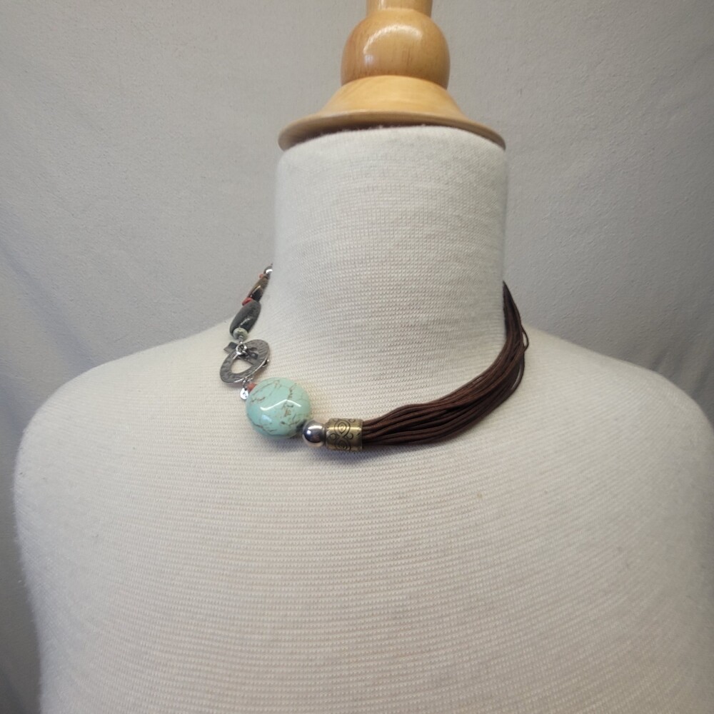 Silpada N1891 sterling silver multi stone chocker toggle clasp 18 inch necklace - Picture 4 of 6